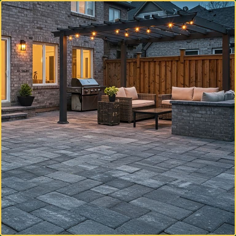 Interlock patio installation in Kitchener, Ontario