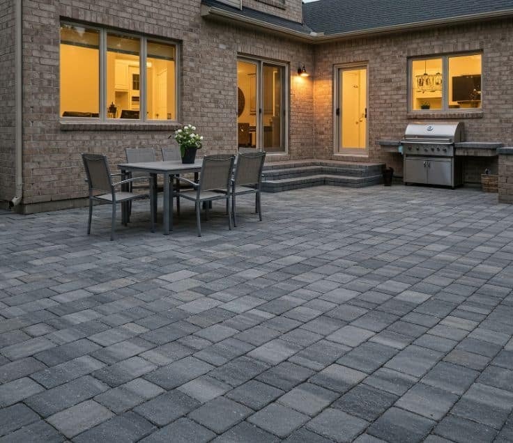 Interlock driveway with a contrasting border course