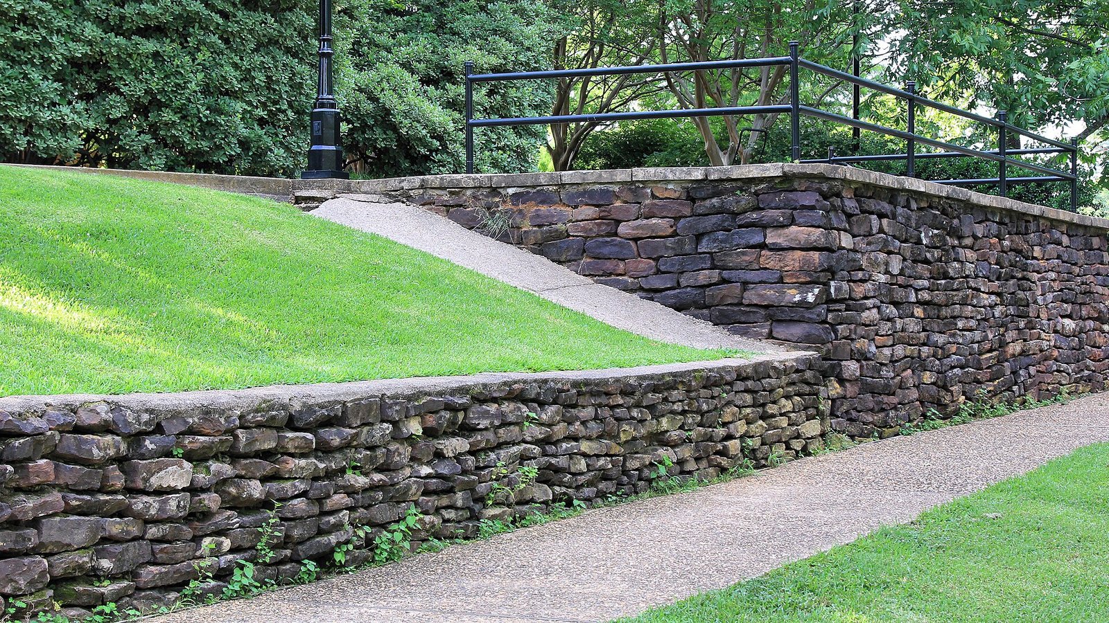 Interlock patio laid in a rear yard