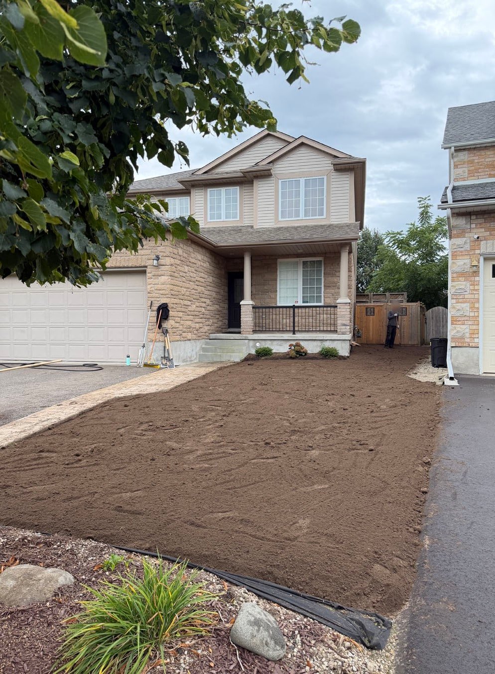 Fresh Soil Raked To Driveway Edge Waterloo
