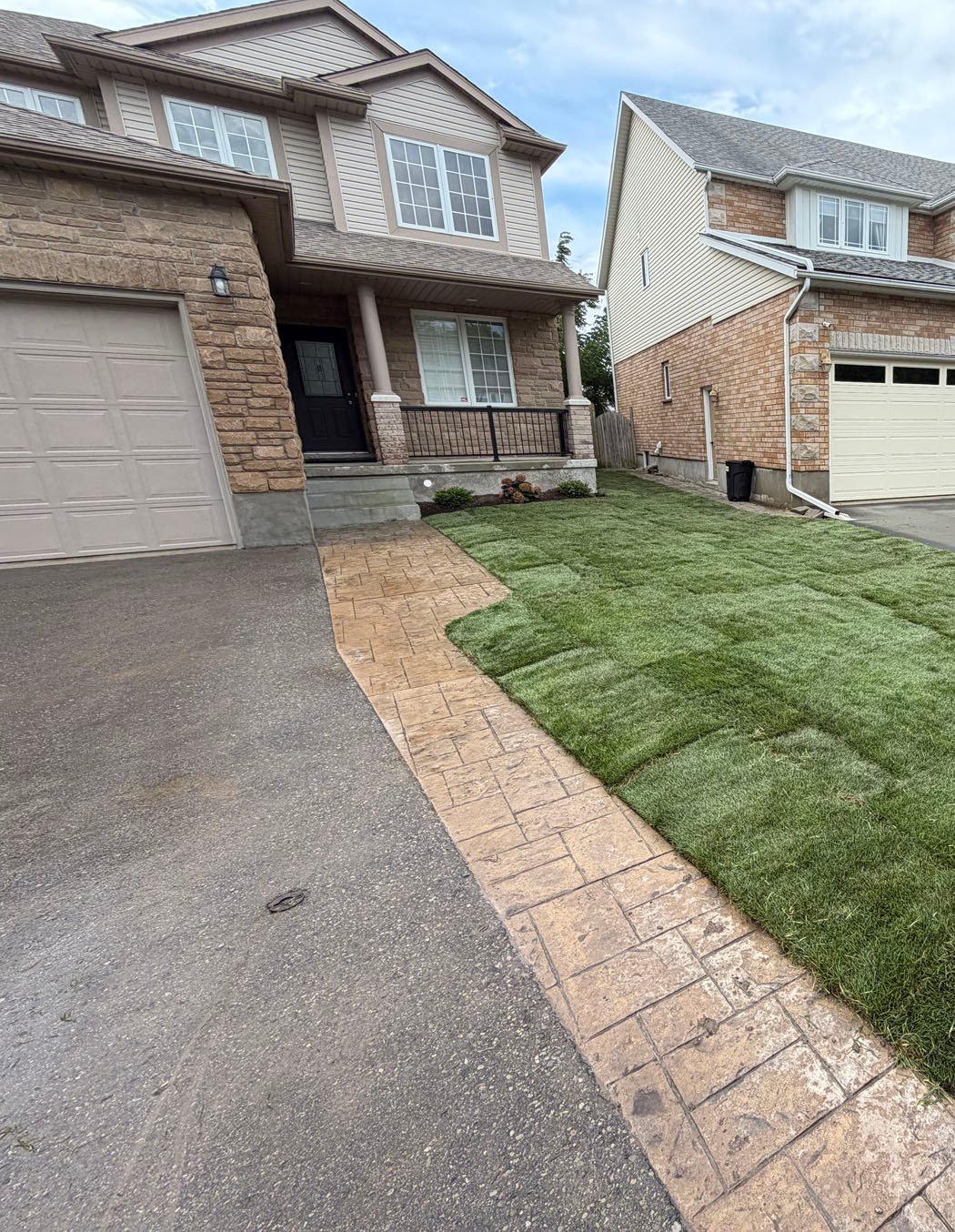 New Sod Semi Detached Front Lawn Waterloo