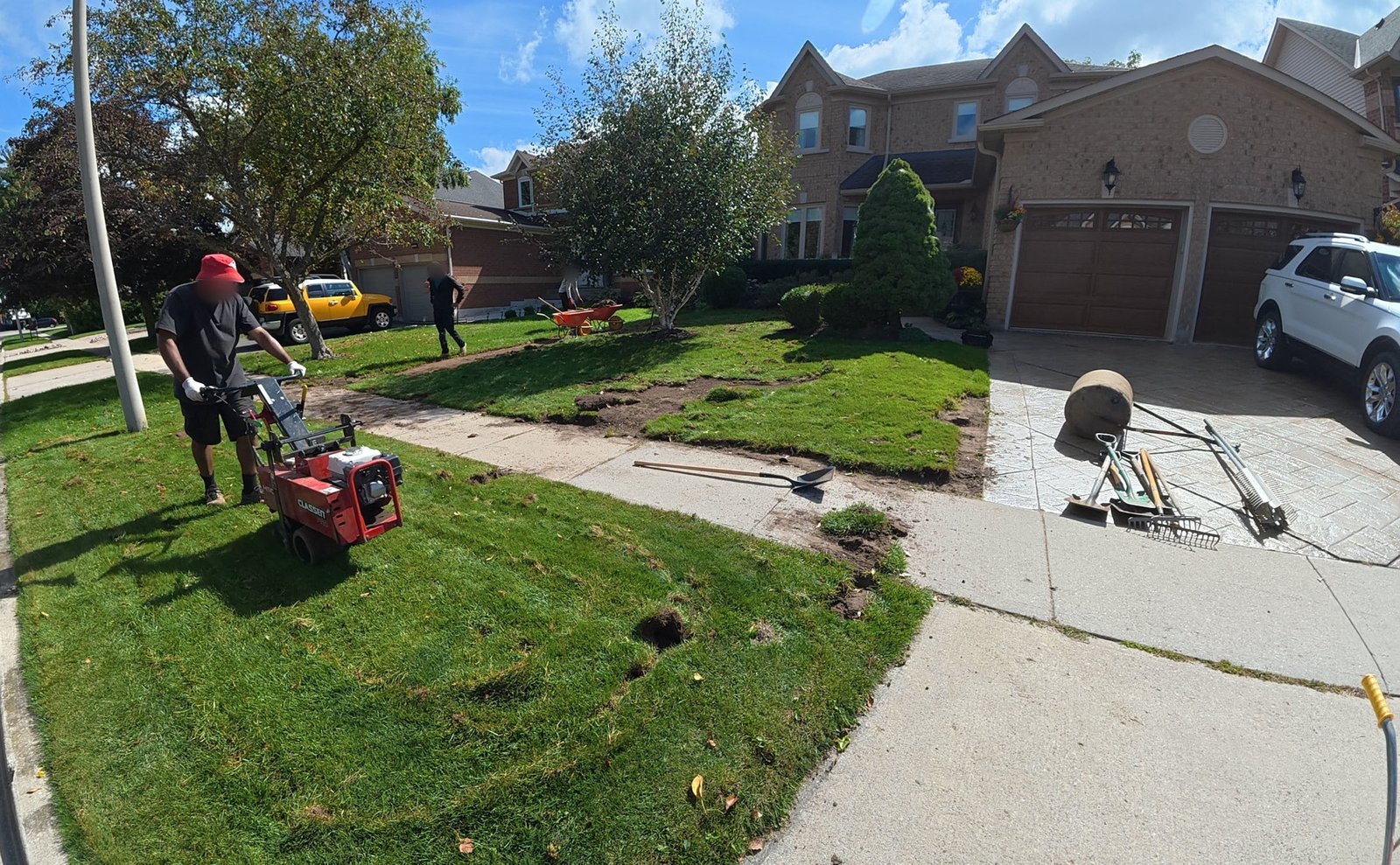 Sod Cutter On Boulevard By Curb Cambridge