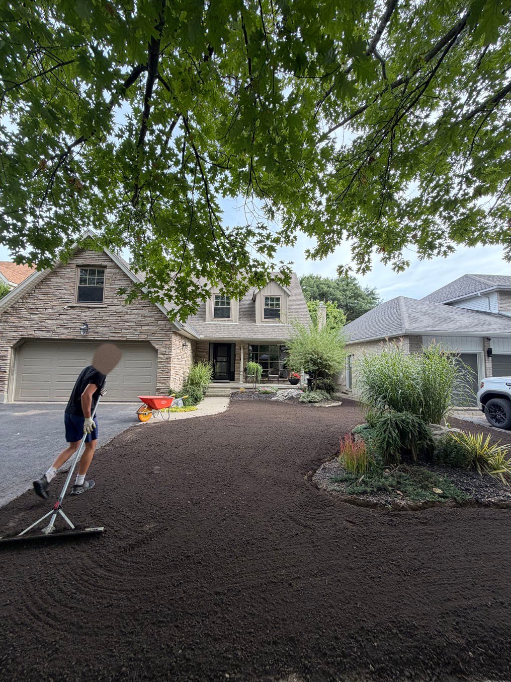 Topsoil Levelling Front Lawn Waterloo